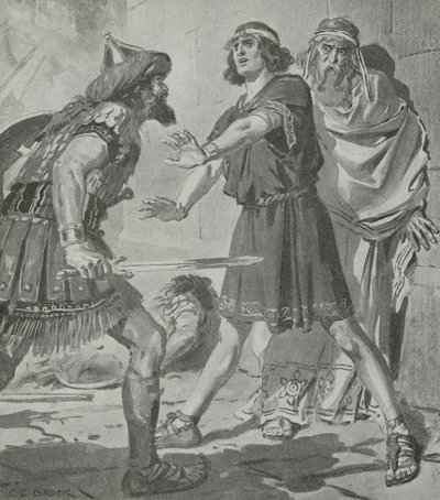 Creso, rey de Lidia, es salvado de la muerte por la voz de su hijo sordo y mudo de Charles Edmund Brock